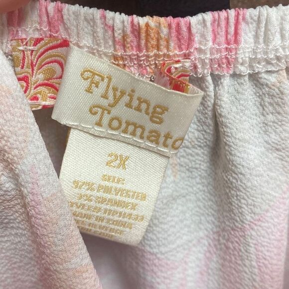 Flying Monkey Pink Floral Off Shoulder Top Size 2X NEW - Picture 4 of 6